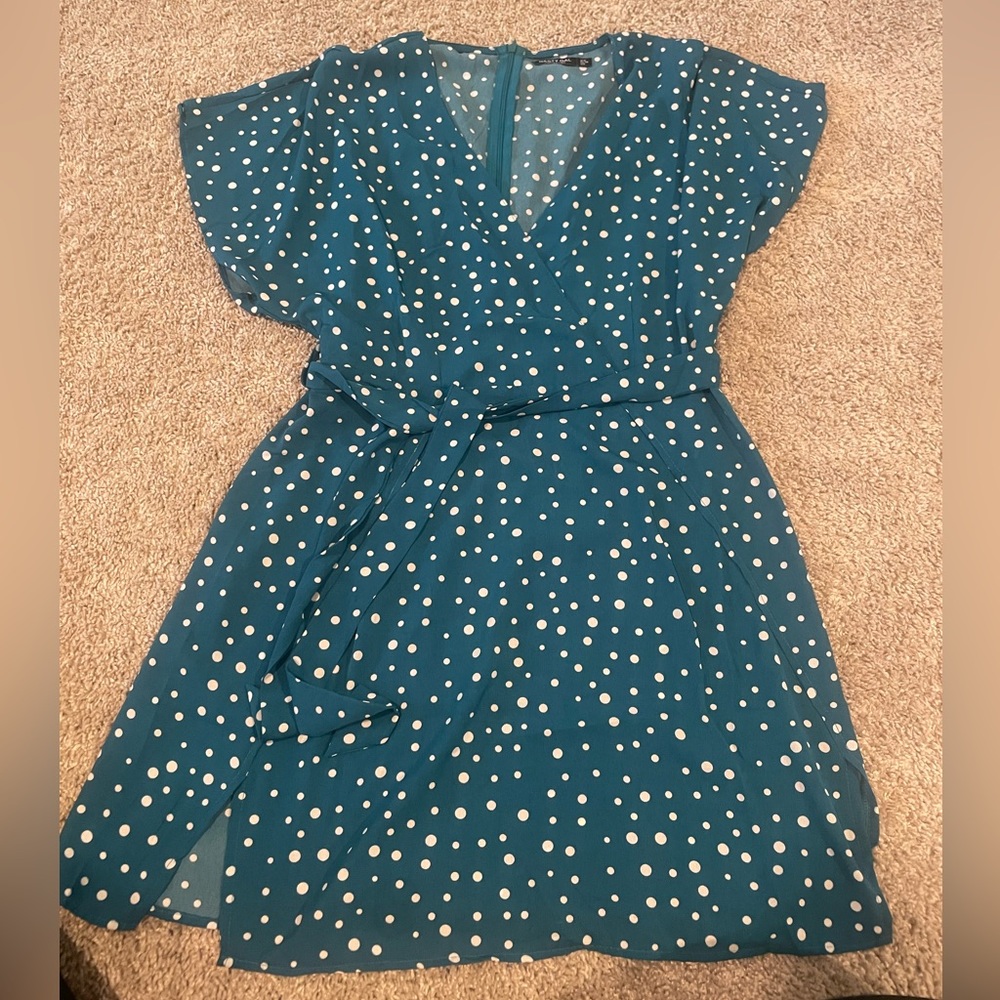 NASTY GAL polka dot tie dress